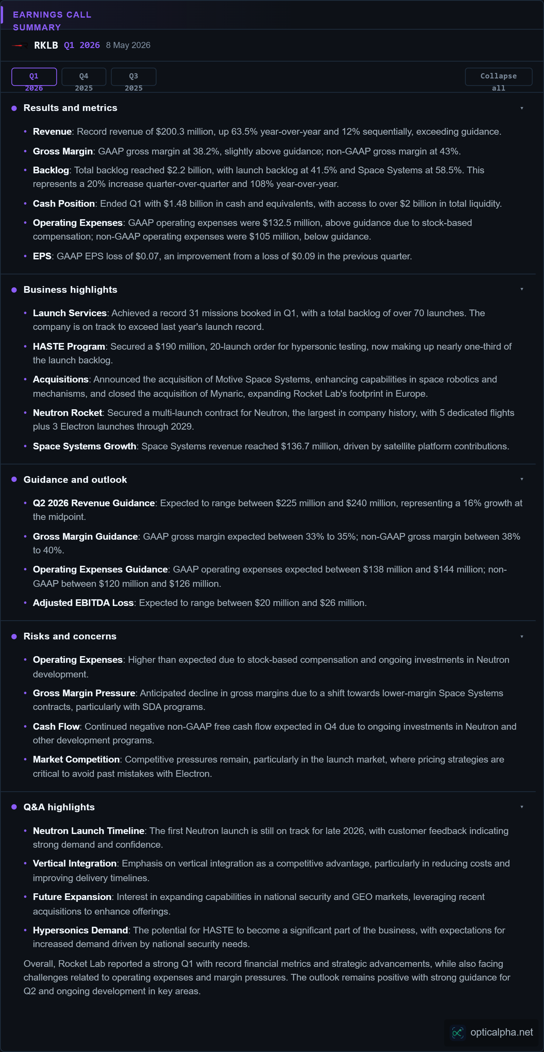 Earnings Call Summary