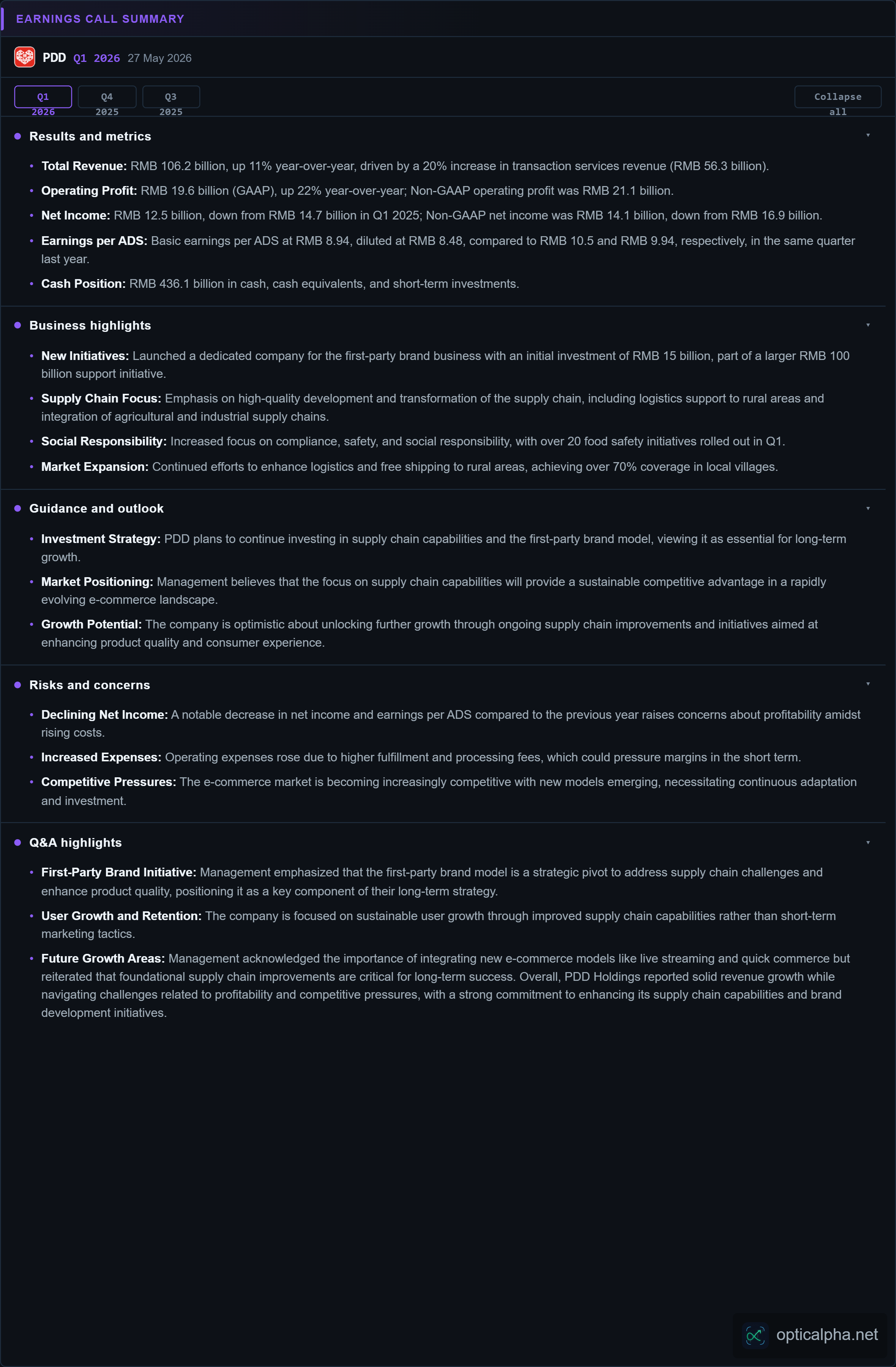 Earnings Call Summary